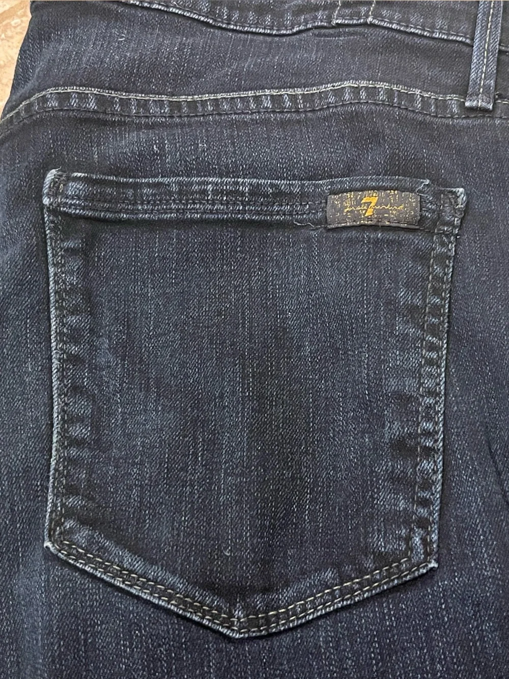 Seven for All Mankind Slimmy Slim Stretch Jeans Dark Wash Blue 34 USA MADE EUC